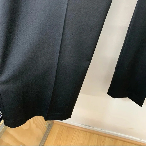 Talbots Trouser Pants Woman 14 P Black Straight Wide Leg Front Zip Classic Work - Picture 4 of 13